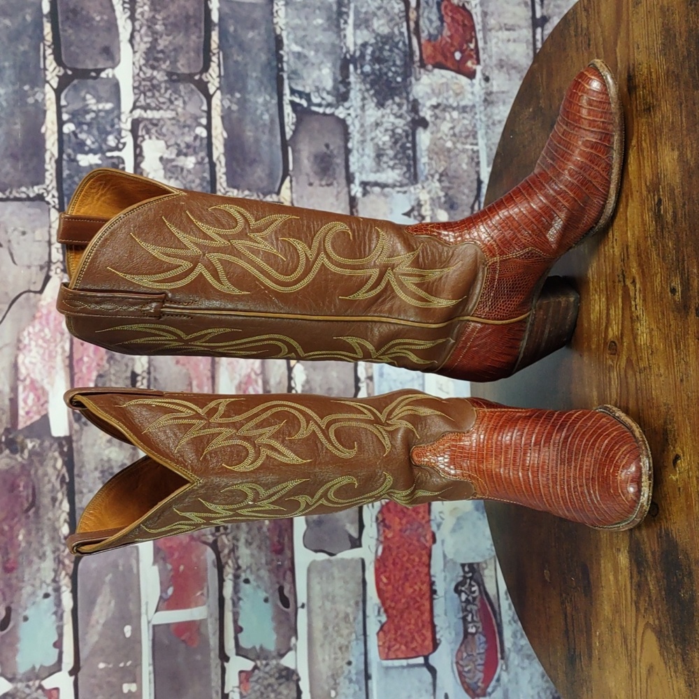 J Chisholm Leather Cowboy Boots